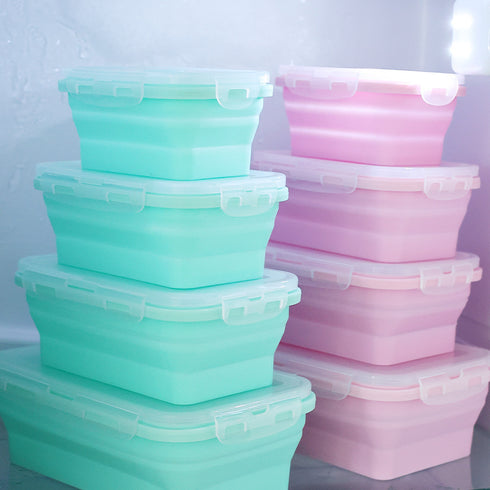 Silicone Folding Lunch Box Food Grade Microwave Bento Box